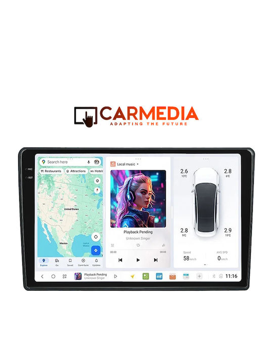Carmedia Car Audio System for Fiat 500L BMW X1 2012 (Bluetooth/USB/AUX/WiFi/GPS/Apple-Carplay/Android-Auto) with Touch Screen 10.36"