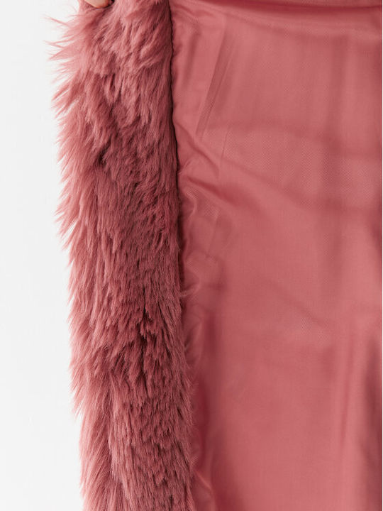 Long Women's Fur Pink