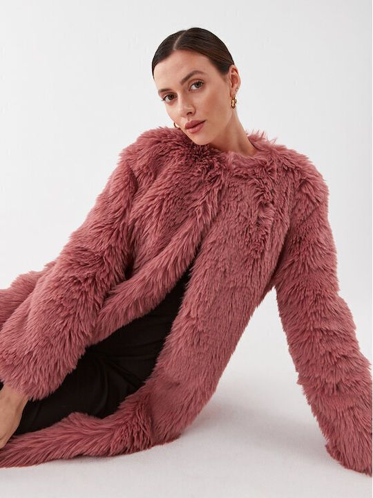 Long Women's Fur Pink