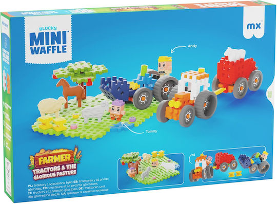 Marioinex Mini Waffle Building Blocks Farmer Tractors & The Glorious Pasture for 6+ Years 110 Pieces