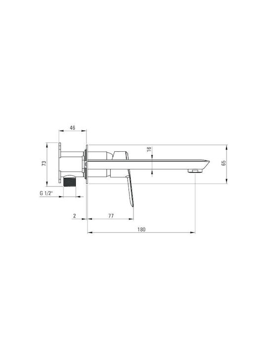 Deante Built-in Mixer & Spout Set for for Bathroom Sink Gray