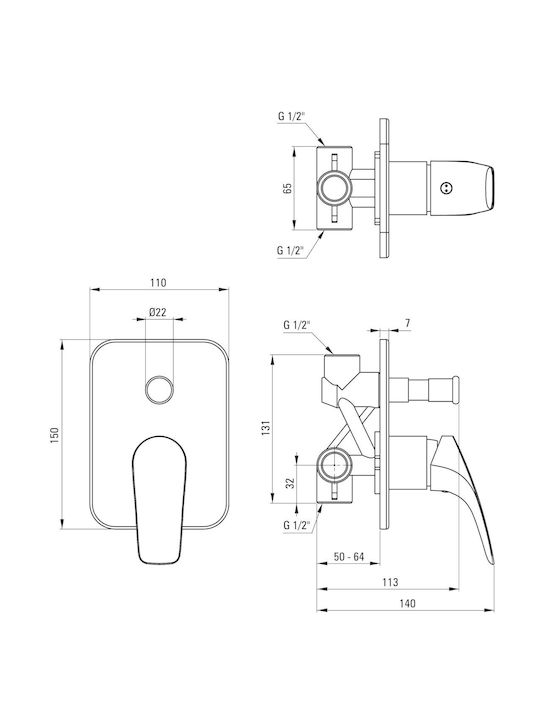 Deante Built-In Silver