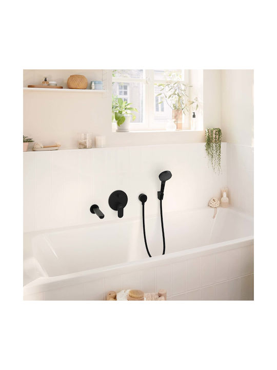 Hansgrohe Vernis Blend Μίκτης Μπαταρίας Εντοιχισμού για Ντουζιέρα 2 Εξόδων Μαύρος