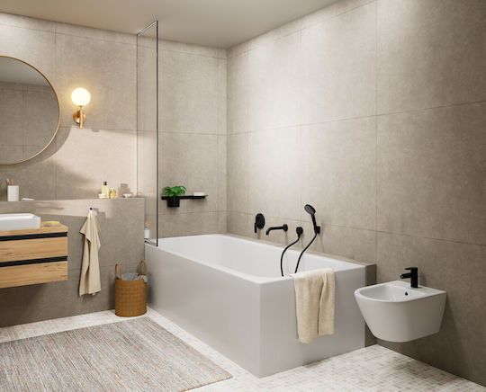 Hansgrohe Vernis Blend Μίκτης Μπαταρίας Εντοιχισμού για Ντουζιέρα 2 Εξόδων Μαύρος