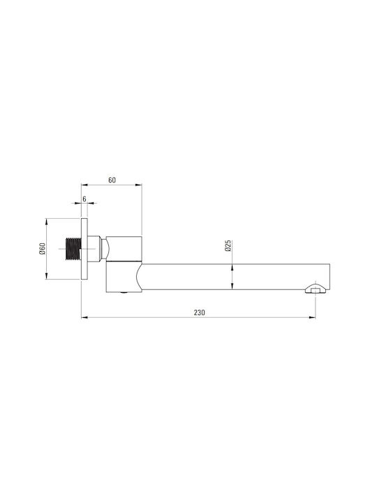 Deante Built-in Faucet Spout for Bathtub Silver