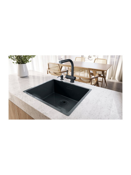 Globalo Undermount Kitchen Sink Inox L44xW54cm Gray