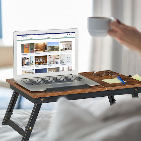 Relaxdays Τραπεζάκι για Laptop Dark Βrown / Βlack 10046357