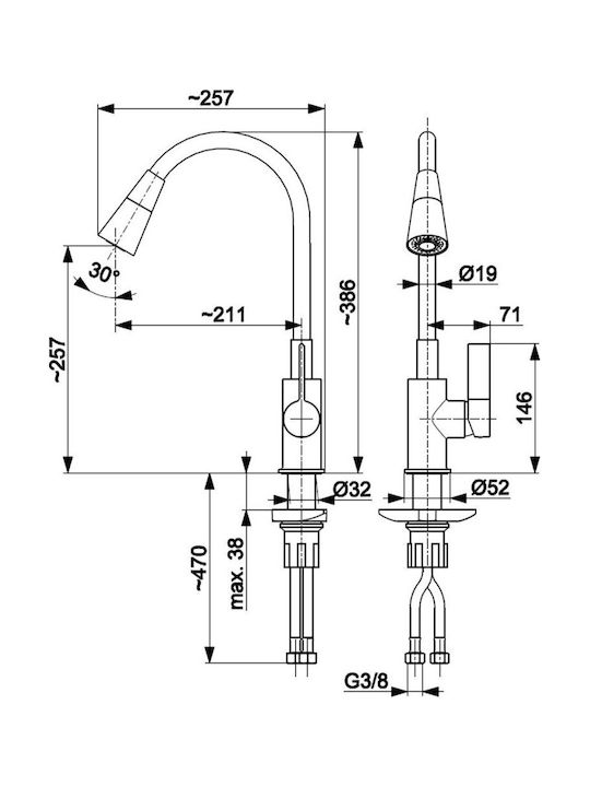 KFA Kitchen Faucet Counter Silver