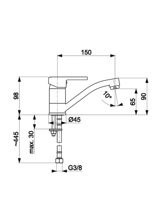 KFA Kitchen Faucet Counter Silver