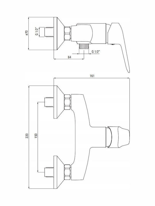 Deante Mixing Shower Shower Faucet Silver