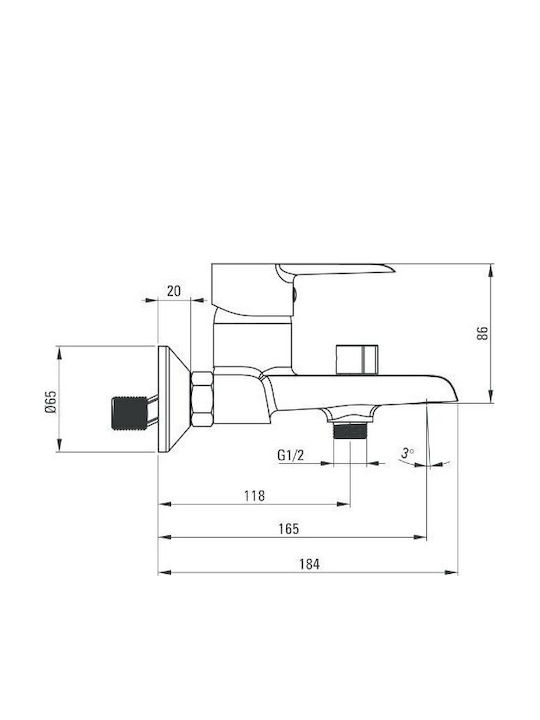 Deante Mixing Bathtub Shower Faucet Silver