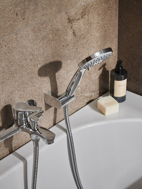 KFA Mixing Bathtub Shower Faucet Complete Set Silver