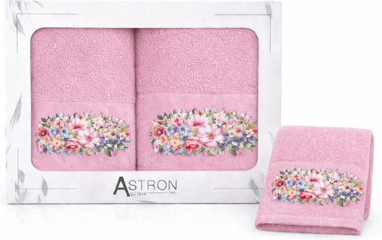 Astron Italy Комплект Хавлиени Кърпи 3 Бр Rosie 30xсм Прашно Розов Тегло 500гр/м²
