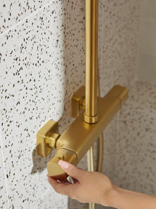 KFA Duschsäule mit Armatur Gold