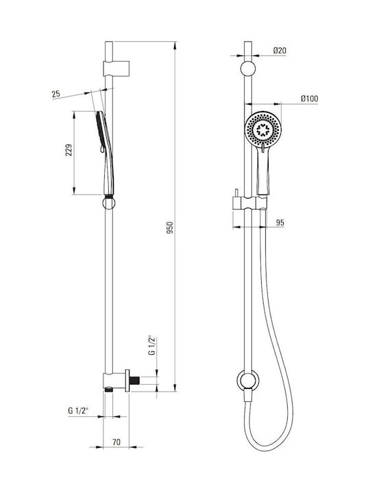 Deante Shower Column Silver