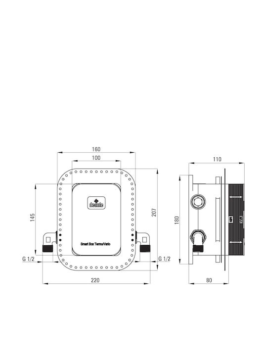 Deante Duschsäule mit Batterie Silber