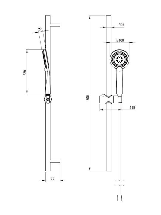 Deante Shower Column Black 5907650823810