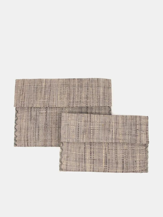 Raffia Medium Straw Women's Envelope Gray