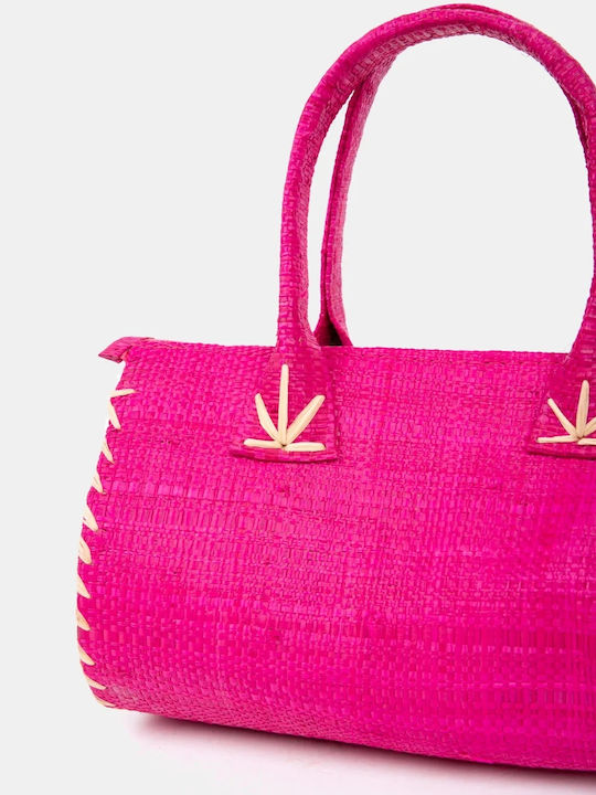 Straw Women's Handbag Fuchsia