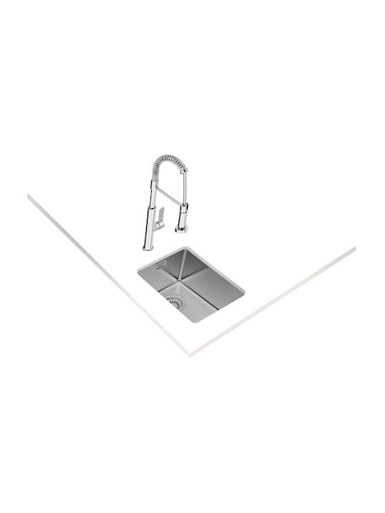 Teka Linea Rs15 Υποκαθήμενος Νεροχύτης Inox Μ44xΠ31cm Γκρι