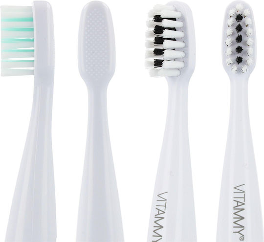Original Replacement Heads Vitammy Luna+ Sonic Toothbrushes 4 Pcs White Soft Bristles