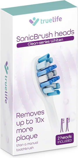 Original Toothbrush Head Truelife Sonicbrush Clean Whiten White 2 Pcs