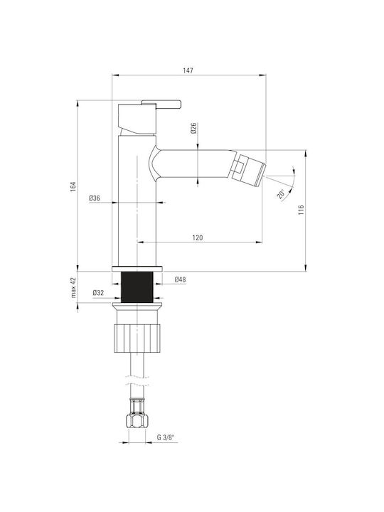 Deante Wasserhahn Bidet Schwarz
