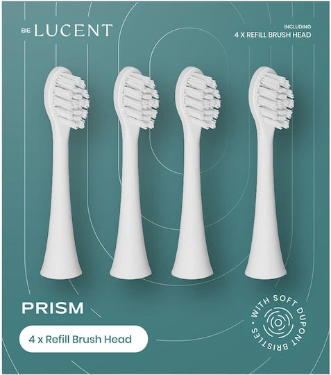 Original Be Lucent Prism Heads Toothbrush Replacement Tips White 4 Pcs Tooth Sensitivity