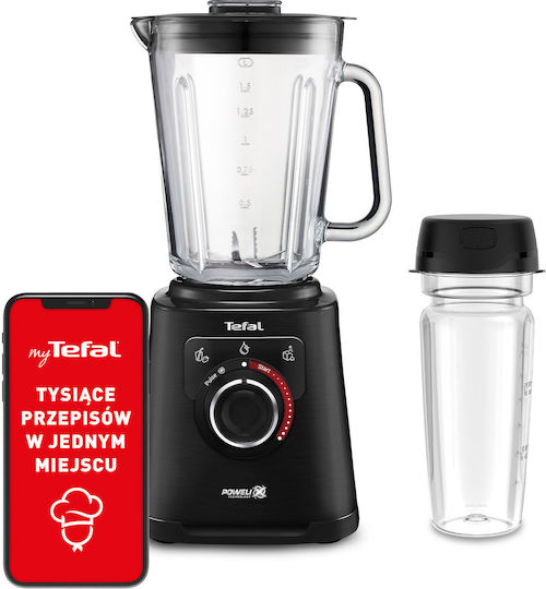 Tefal PerfectMix+ Μπλέντερ με Γυάλινη Κανάτα 2 lt 1200W Μαύρο