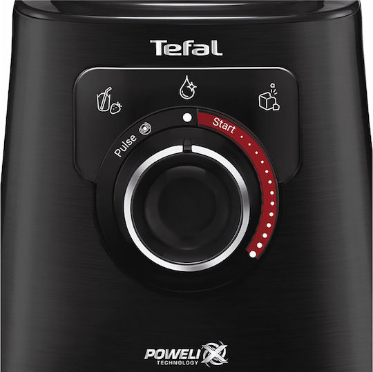 Tefal PerfectMix+ Μπλέντερ με Γυάλινη Κανάτα 2 lt 1200W Μαύρο