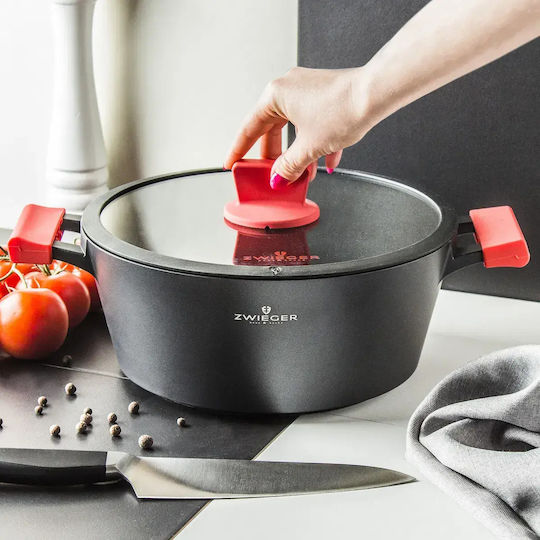 Zwieger Obsidian Βαθιά Κατσαρόλα από Χυτό Αλουμίνιο 5lt / 24cm
