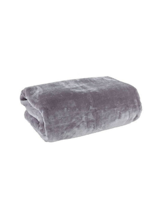 Nef-Nef Homeware Loft Velvet Blanket Single 160x220cm Gray