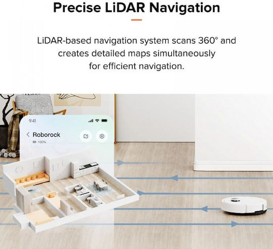 Roborock Q10 PF Robot Vacuum Cleaner with Laser Mapping & 10000Pa Suction Power Black
