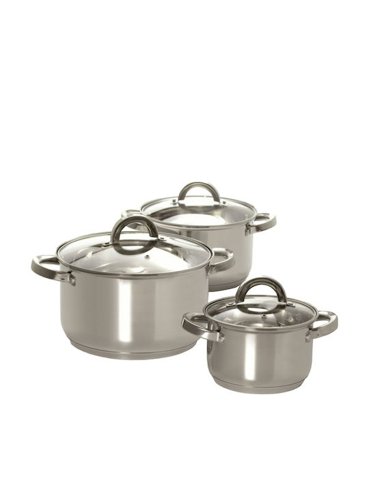 Ambition Pots Set of Stainless Steel with No Coating 6pcs