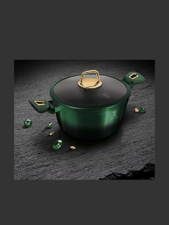 Berlinger Haus Metallic Line Cookware Set from Aluminum Emerald Collection with Non-stick Interior Coating 4 Pieces