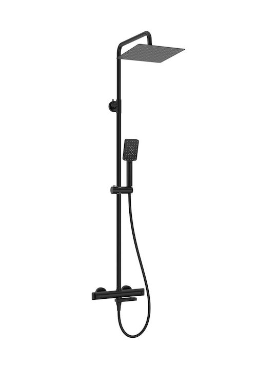 Deante Shower Column with Bathtub Mixer Black