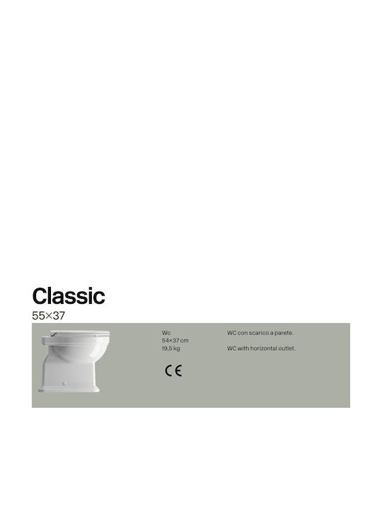 GSI Classic Λεκάνη Δαπέδου Rimless με Κάλυμμα Soft Close Λευκή