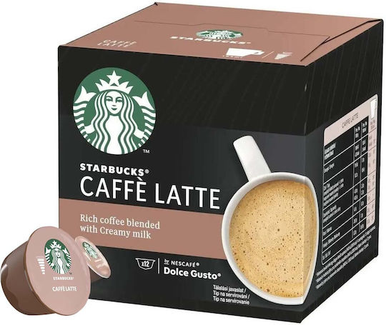 Starbucks Κάψουλες Espresso Caffe Latte Συμβατές με Μηχανή Dolce Gusto 12caps