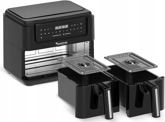 Turbotronic Heißluftfritteuse mit Wi-Fi & Doppel-Abnehmbarer Korb 7.6Es Schwarz AT-TT-AF1