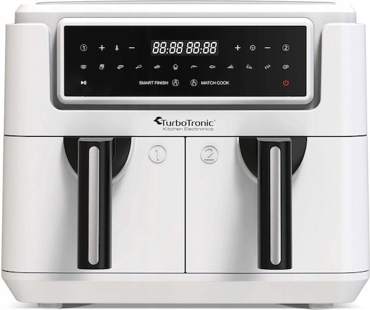 Turbotronic Air Fryer with Double Detachable Bucket 7.6lt White AT-TT-AF11