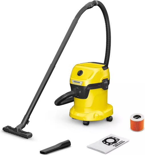 Karcher WD 3 V-15/6/20 Vacuum Wet / Dry 1000W with Stainless Bin 15lt