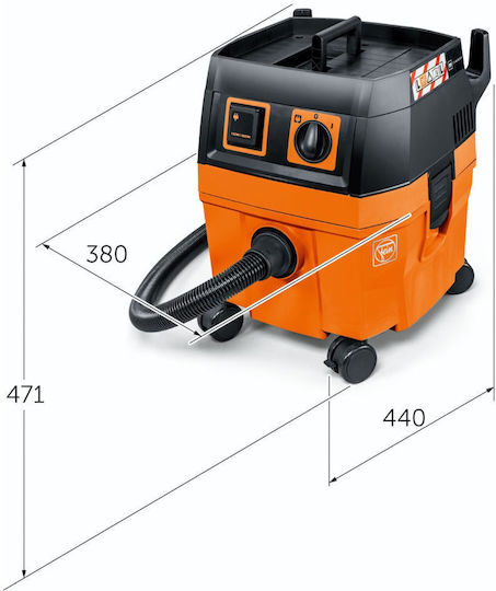 Fein Dustex 25 L Vacuum Wet / Dry 1380W with Plastic Bin 22lt
