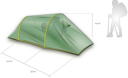 Rockland Camping Tent Igloo Green with Double Cloth 3 Seasons for 3 People 320x180x130cm