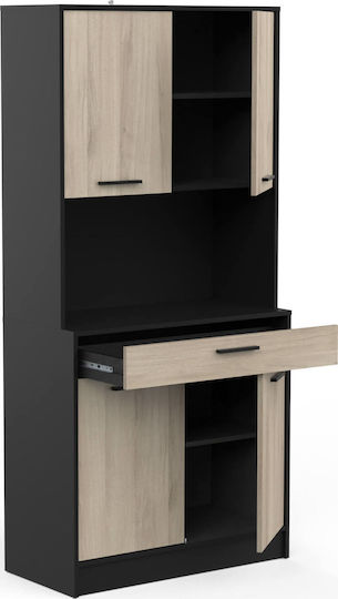 Alchemymauro Fusiko Στήλη Κουζίνας Μαύρο 83.3x40x176.1εκ.