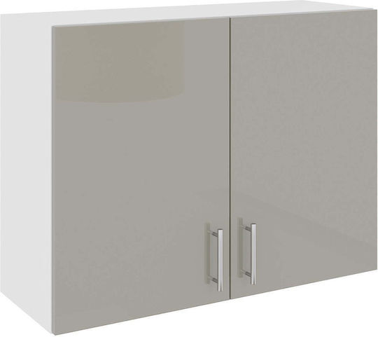 Superior Dulap de bucătărie Agățat cu Blat de Lucru Glossy Gray/white 80x30x60buc