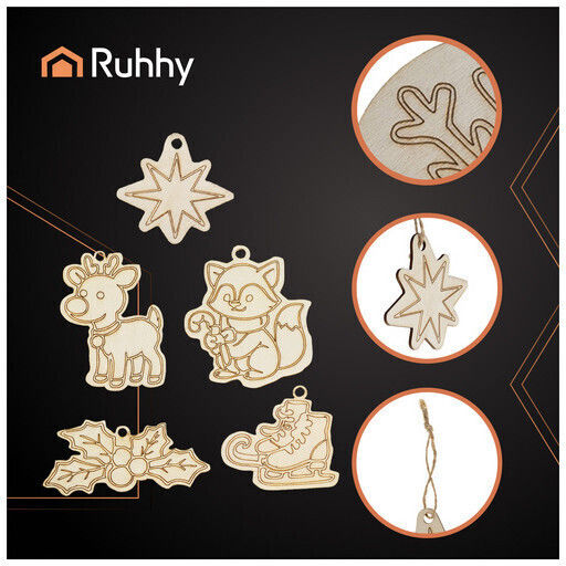 Дървени Топки За Боядисване 24 Бройки Ruhhy 26471 Ruhhy