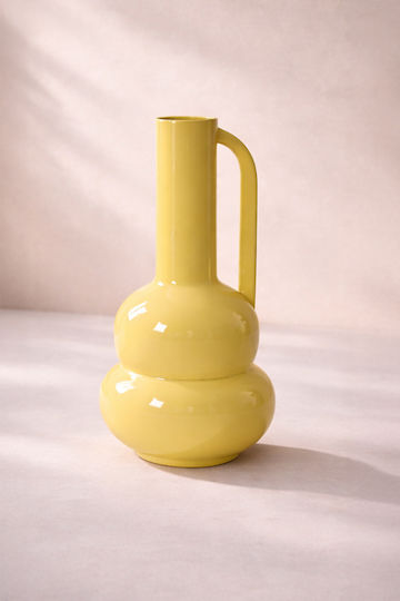 Kaemingk Βάζο Μεταλλικό Κίτρινο 13.5x13.5xΥ33cm