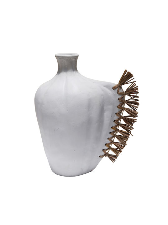 HomeMarkt Decorative Vase Ceramic Jebb White 23.5x15xH33cm