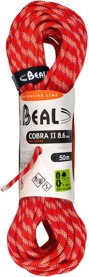 Climbing Rope Beal Cobra II 8.6mm Dry Cover 50m Orange 50 M Bl-bc086c.50.o_1_4
