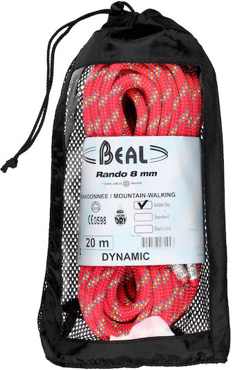 Beal Rando Dynamic Climbing Rope with Length 20m Pink